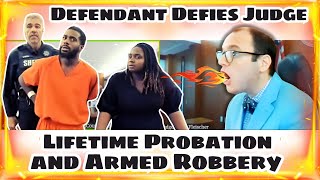 Defendant Defies Judge Fleischer  Lifetime Probation and Armed Robbery  judgefleischer crime [upl. by Hennie]