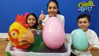 Huge Egg Surprise Toys in Gelli Baff for kids [upl. by Ailgna]