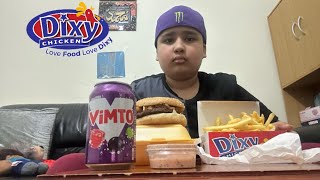 DIXY CHICKEN COMBO BURGER FRIES AND NUGGETS  MUKBANG [upl. by Pail]