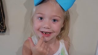 PULLING EVERLEIGHS FIRST TOOTH OUT CUTEST REACTION EVER [upl. by Ecined822]