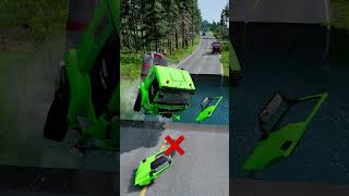 Tanker truck vs water pit 16  carsvswaterpit beamngdrive doubleflatbedtrailertruckvsspeedbumps [upl. by Garrity262]