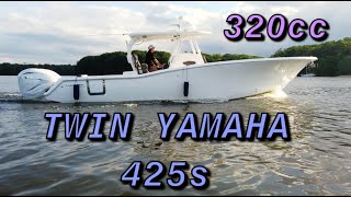 TIDEWATER BOATS 320CC 32 FT CENTER CONSOLE W TWIN YAMAHA 425HP 4 STROKE OUTBOARDS [upl. by Intisar]