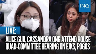 LIVE Alice Guo Cassandra Ong attend House quadcommittee hearing on EJKs Pogos  September 19 [upl. by Eniarral134]