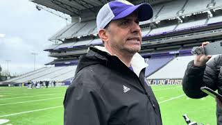 Husky Football 2024 Spring practice interview with Coach Fisch [upl. by Colley]