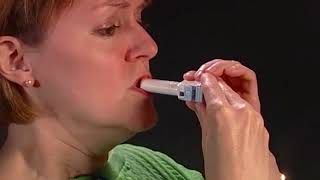 Asthma howto How to use an inhaler with a spacer and mouthpiece [upl. by Kassey]