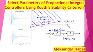 Select Parameters of Proportional Integral Controllers Using Rouths Stability Criterion [upl. by Ataliah255]