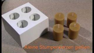 kerzengiessen von kleinen Stumpenkerzenmp4 [upl. by Powers139]