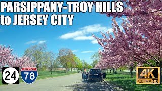 NJ drive ParsipannyTroy Hills Central Park of Morris County to Jersey City 4K [upl. by Hennessey]