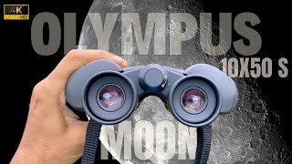 Olympus 10X50 S Binoculars for Astronomy  Zooming in on MOON [upl. by Ennovad]