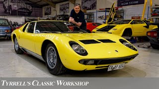 Black Forest Lamborghini Miura S Renaissance A Masterpiece in Motion  Tyrrells Classic Workshop [upl. by Jarrett]