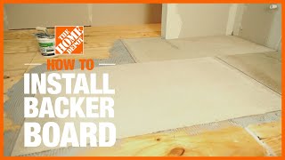 How to Install Cement Backer Board for Floor Tile Installation  The Home Depot [upl. by Neruat]