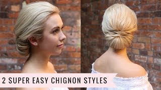 2 Super Easy Chignon Styles by SweetHearts Hair [upl. by Docia833]