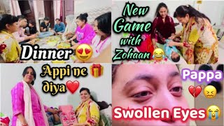 Sony appi k yha Dinner🍽️ Appi ne mamma ko suit diya🎁Ankhe suj gyi rone se😭Syed Nida Vlogs❤️ [upl. by Thenna]