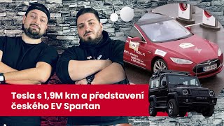 Tesla s 19 milionu kilometrů a představení českého elektromobilu Spartan  EV Talk 5 12 [upl. by Nnilsia615]