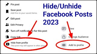 How to hideunhide posts from Facebook timeline 2023 [upl. by Namielus]