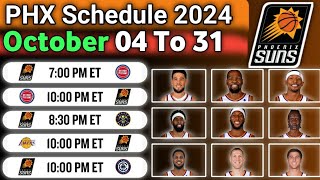 Phoenix Suns Schedule October 2024  Phoenix Suns Game today  NBA Today phoenix suns [upl. by Garin]