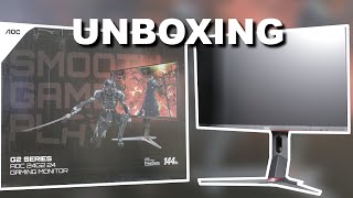 Unboxing AOC 24G2 144hz Gaming Monitor [upl. by Itnaihc]