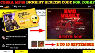 FREE FIRE REDEEM CODE TODAY 3 SEPTEMBER REDEEM CODE FREE FIRE  FF REDEEM CODE TODAY 3 SEPTEMBER [upl. by Nolitta]