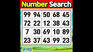 Number Match BrainStimulating Mind Exercise Quiz【Memory  brain game  Quiz 】193 [upl. by Diva558]