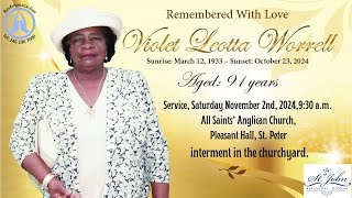 Live Stream of Funeral Service for Violet Leotta Worrell nee Harvey [upl. by Ledba]