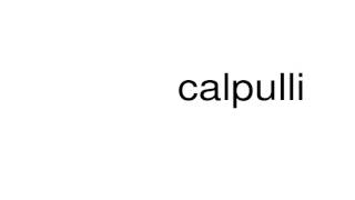 How to pronounce calpulli [upl. by Dennett]