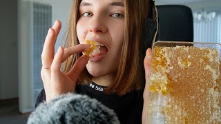 Honeycomb Eating ASMR 🍯  Sticky Bites amp Gentle Whispers for Sleep [upl. by Leirvag]