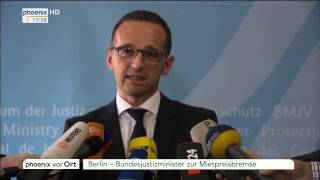 Mietpreisbremse Heiko Maas zum Maklerrecht am 01102014 [upl. by Tezzil795]