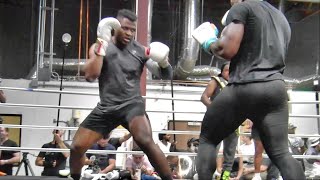 Francis Ngannou works with Carlos Takam in preparation for Tyson Fury clash [upl. by Atined]