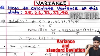 How to calculate Variance  How to calculate standard deviation Variance and standard deviation [upl. by Attenov]