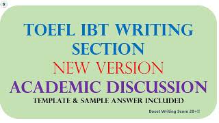 2024 new TOEFL iBT Writing Test  Academic Discussion  Sample answer with templates [upl. by Acinomad]