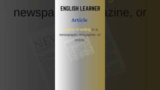 English Word  Article  Meaning With An Example englishwords english article [upl. by Aikyn]