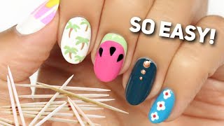 Nail Art For Beginners Using A TOOTHPICK 2 [upl. by Berger]