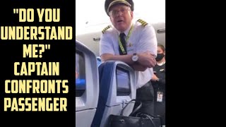 CAPTAIN CONFRONTS PASSENGER FOR WEARING A INAPPROPRIATE HAT [upl. by Fausta476]