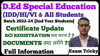 DEd Special Education  RCI REGISTRATION  CRR NUMBER  CERTIFICATE  ALL 2ND YEAR STUDENTS [upl. by Allenotna]