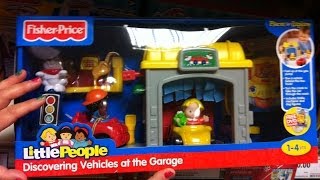 Overview of FISHERPRICE LITTLE PEOPLE DISCOVERING VEHICLES AT THE GARAGE Toy [upl. by Haodnanehs34]