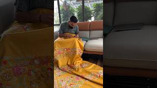 Lehenga Making Process  Yellow color Embroidery work Designer Lehenga choli for haldi Function [upl. by Lai]