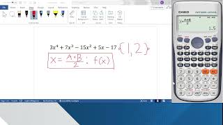 Calculator Technique Bisection Method Example 1 [upl. by Eniksre648]