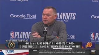 Michael Malone Postgame Interview  Denver Nuggets lose to Phoenix Suns 129124 [upl. by Aveline]