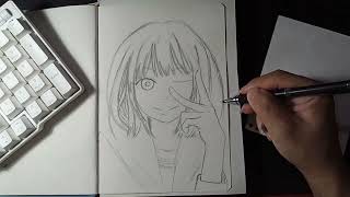 The Classic Winking Peace Sign  Anime Drawing  Draw with me  Kloud Draw [upl. by Hnahc]