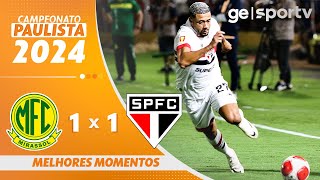 MIRASSOL 1 X 1 SÃO PAULO  MELHORES MOMENTOS  CAMPEONATO PAULISTA 2024  geglobo [upl. by Berna]