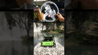 Waterfall Crawling with Jeep shorts forzahorizon5 jeep steeringwheelgameplay [upl. by Stelmach]