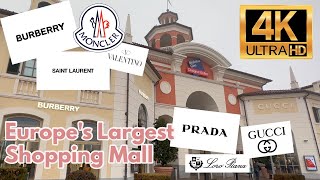 4K Serravalle Designer Outlet  Milan Luxury Desginer Outlet Shopping  largest Outlet in Europe [upl. by Marelda]