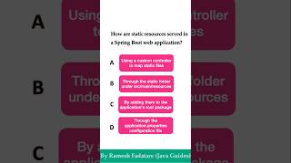 Spring Boot Quiz 13  How are static resources served in Spring boot web applications springbok [upl. by Vatsug]