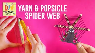 How to Make a Spider Web With Yarn And Popsicle Sticks  Spider Web Craft for Kids  DIY Kids Craft [upl. by Etirugram]