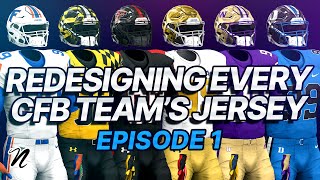 Redesigning Every College Football Teams Jersey  Episode 1 [upl. by Romulus]