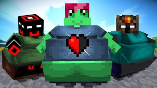 4 GORDOS TRYHARDS vs Minecraft a medio corazón 🩸 [upl. by Stacia]