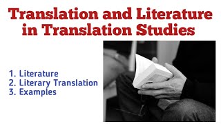 Translation and Literature in Translation Studies in UrduHindi Literary Translation in UrduHindi [upl. by Ethelbert418]