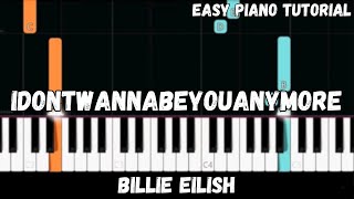 Billie Eilish  idontwannabeyouanymore Easy Piano Tutorial [upl. by Eichman]