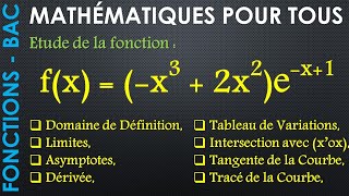 Fonction Baccalauréat  Exponentielle fx x32x2ex1 [upl. by Naul]