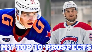 My Top 10 Canadiens Prospects Update 202425 [upl. by Yesllek436]